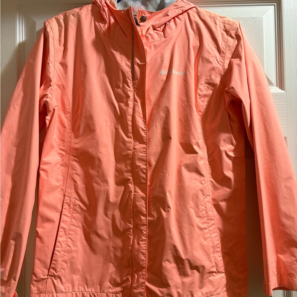 Columbia Girl Peach rain Jacket Size 14/16
